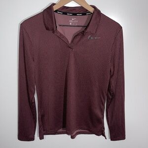 Nike Golf Long‎ Sleeve patterned polo Size Medium
